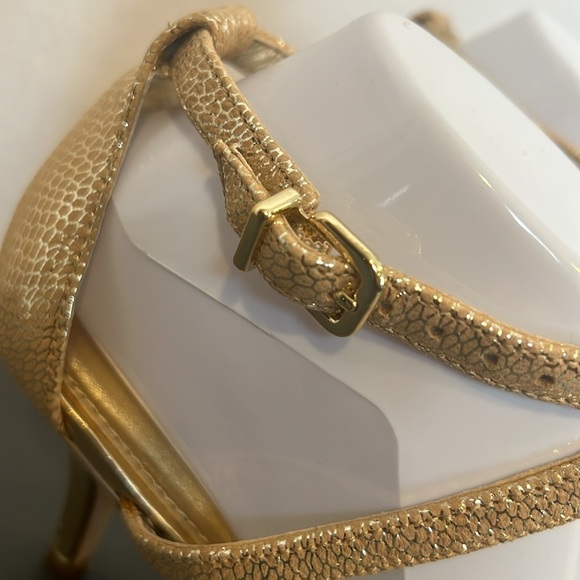 Antonio Melani crystal-embellished shoes Elegant Gold Strappy Women's Heels 8.5 - Picture 12 of 15